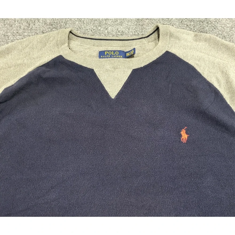 Polo Ralph Lauren Sweater Men's XXX-Large Blue Pima Cotton Crewneck Pony Logo